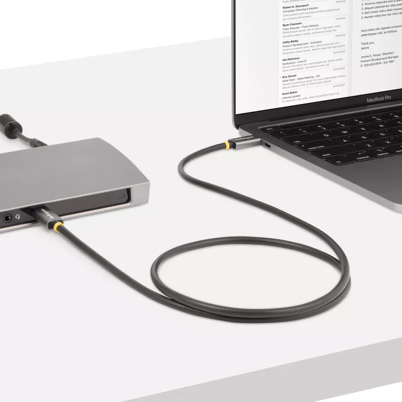 Cable USB4 StarTech.com de 1 m, cable USB-C certificado USB-IF, 40 Gbit/s, cable de transferencia de datos USB Type-C, 100 W Power Delivery, 8K 60 Hz, compatible con Thunderbolt 4/3/USB 3.2