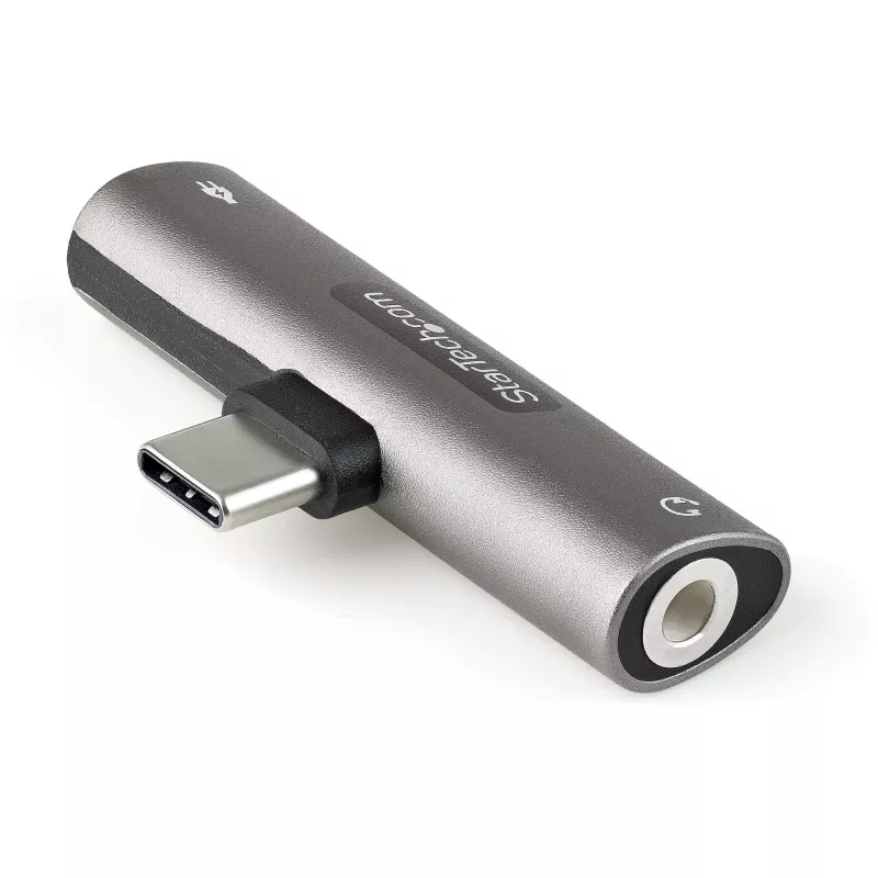 StarTech.com CDP235APDM adaptador de audio y carga USB-C con conector de auriculares/headset TRRS de 3,5 mm y Power Delivery USB-C passthrough de 60 W, para teléfono/tableta/portátil