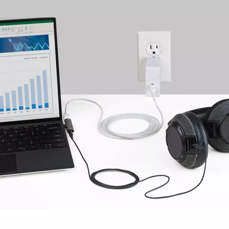 StarTech.com CDP235APDM adaptador de audio y carga USB-C con conector de auriculares/headset TRRS de 3,5 mm y Power Delivery USB-C passthrough de 60 W, para teléfono/tableta/portátil