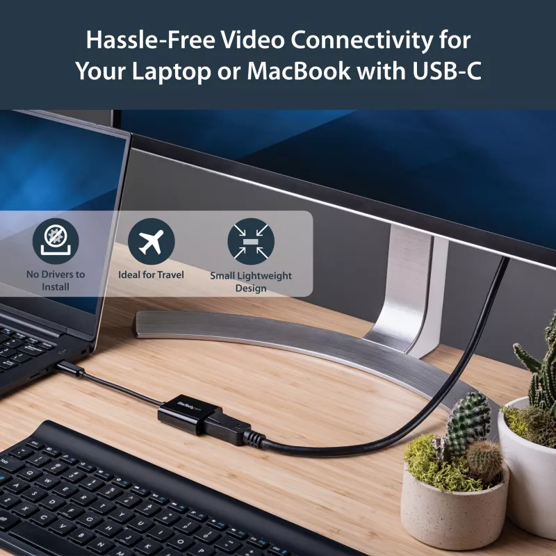 Adaptador USB-C a DisplayPort StarTech.com - 4K 60Hz/8K 30Hz - adaptador dongle USB Type-C a DP 1.4 HBR2 - convertidor de vídeo compacto USB-C (DP Alt Mode) para monitor - compatible con Thunderbolt 3
