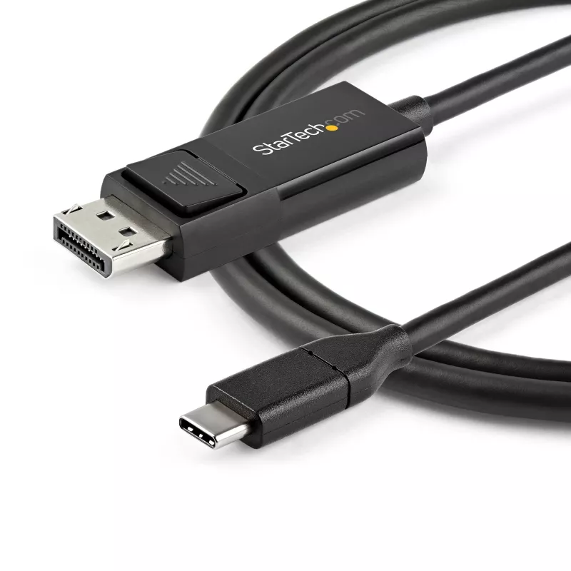 Cable USB C a DisplayPort 1.2 StarTech.com de 6.6ft (2 m) 4K 60Hz - cable adaptador de vídeo bidireccional DP a USB-C o USB-C a DP reversible - HBR2/HDR - cable para monitor USB Type C/Thunderbolt