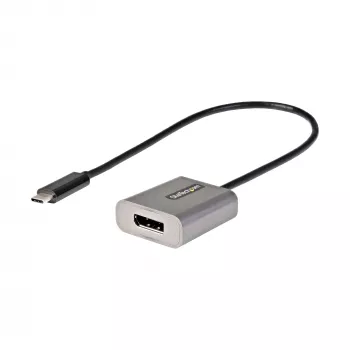 Adaptador USB-C a DisplayPort StarTech.com – adaptador dongle USB-C a DisplayPort 1.4 8K/4K 60Hz – convertidor de vídeo USB Type-C a DP para monitor – compatible con Thunderbolt 3 – con cable adjunto de 30 cm