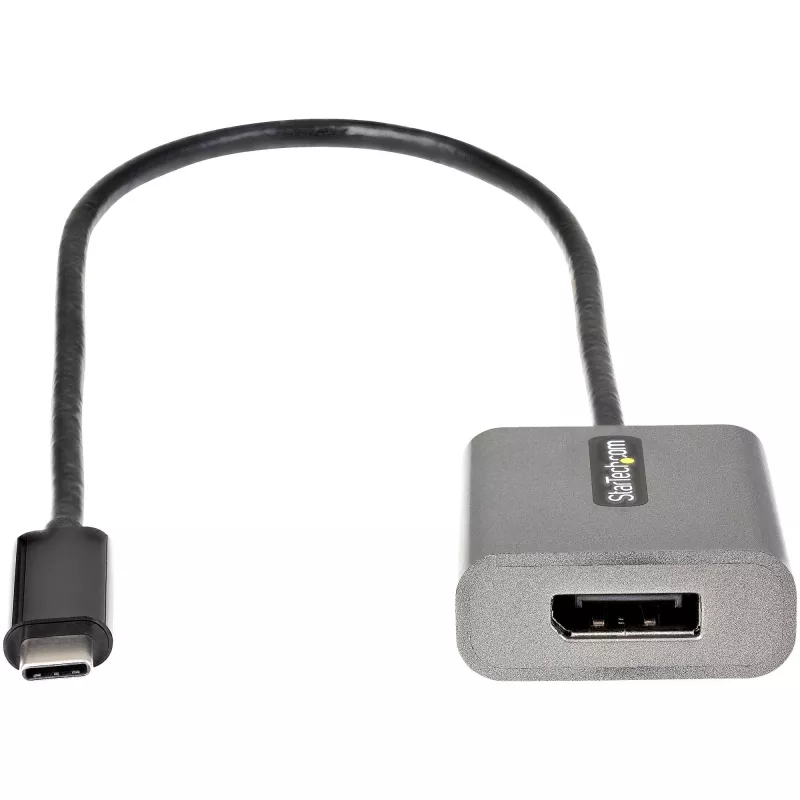 Adaptador USB-C a DisplayPort StarTech.com – adaptador dongle USB-C a DisplayPort 1.4 8K/4K 60Hz – convertidor de vídeo USB Type-C a DP para monitor – compatible con Thunderbolt 3 – con cable adjunto de 30 cm
