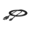 Cable USB-C a DisplayPort 1.2 StarTech.com de 1,8 m 4K 60 Hz – cable adaptador USB-C a DisplayPort HBR2 – cable de vídeo USB Type-C DP Alt Mode a monitor DP – funciona con Thunderbolt 3 – negro