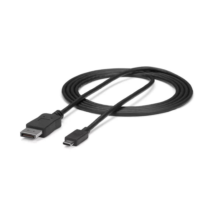 Cable USB-C a DisplayPort 1.2 StarTech.com de 1,8 m 4K 60 Hz – cable adaptador USB-C a DisplayPort HBR2 – cable de vídeo USB Type-C DP Alt Mode a monitor DP – funciona con Thunderbolt 3 – negro