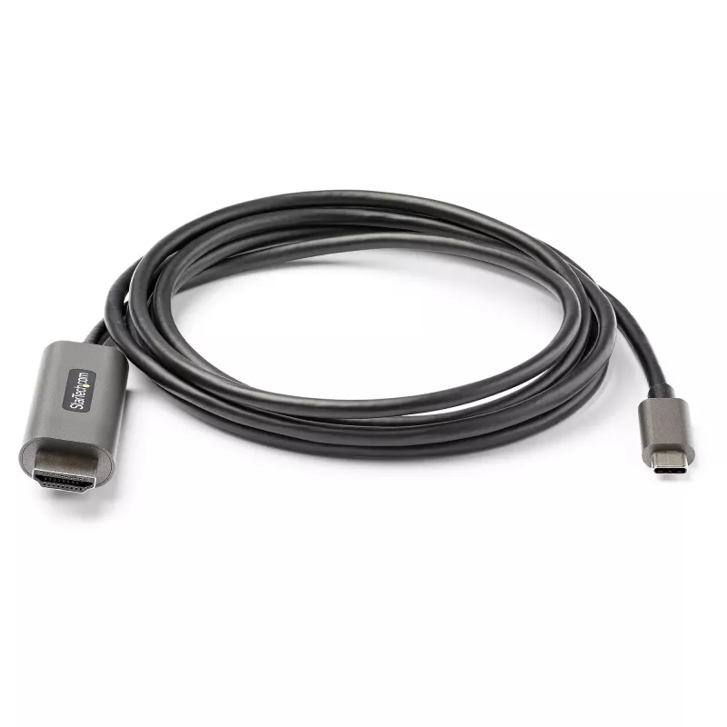 Cable USB-C a HDMI StarTech.com de 1,8 m (2 m) 4K 60 Hz con HDR10 – cable adaptador de vídeo Ultra HD USB Type-C a 4K HDMI 2.0b – convertidor USB-C a HDMI para monitor/pantalla HDR – DP 1.4 Alt Mode HBR3