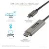 Cable USB C a HDMI StarTech.com de 10ft (3 m) 4K 60Hz con HDR10 - cable adaptador de vídeo Ultra HD USB Type-C a 4K HDMI 2.0b - convertidor USB-C a HDMI para monitor/pantalla HDR - DP 1.4 Alt Mode HBR3