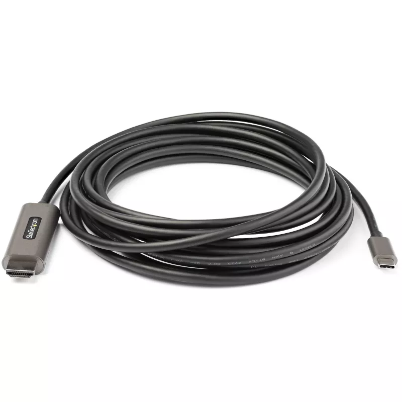 Cable USB-C a HDMI StarTech.com de 4,9 m (5 m) 4K 60Hz con HDR10 - cable adaptador de vídeo Ultra HD USB Type-C a 4K HDMI 2.0b - convertidor USB-C a HDMI para monitor/pantalla HDR - DP 1.4 Alt Mode HBR3