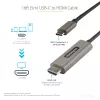 Cable USB-C a HDMI StarTech.com de 4,9 m (5 m) 4K 60Hz con HDR10 - cable adaptador de vídeo Ultra HD USB Type-C a 4K HDMI 2.0b - convertidor USB-C a HDMI para monitor/pantalla HDR - DP 1.4 Alt Mode HBR3