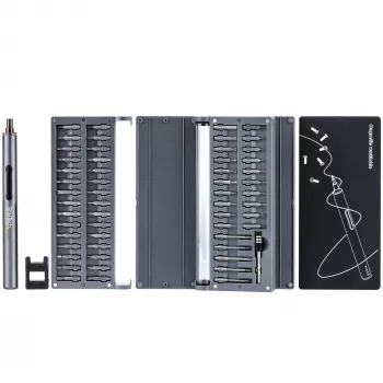 StarTech.com set de destornilladores eléctricos de precisión de 55 bits - set portátil de destornillador de bits inalámbrico a batería para reparaciones de electrónica, portátiles, ordenadores, tablets y teléfonos - base magnética