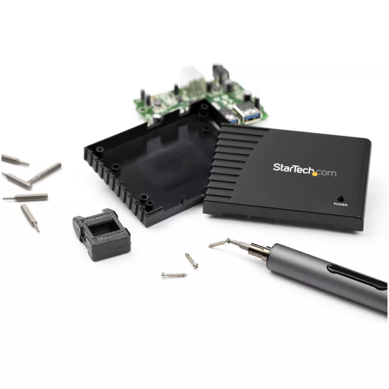 StarTech.com set de destornilladores eléctricos de precisión de 55 bits - set portátil de destornillador de bits inalámbrico a batería para reparaciones de electrónica, portátiles, ordenadores, tablets y teléfonos - base magnética