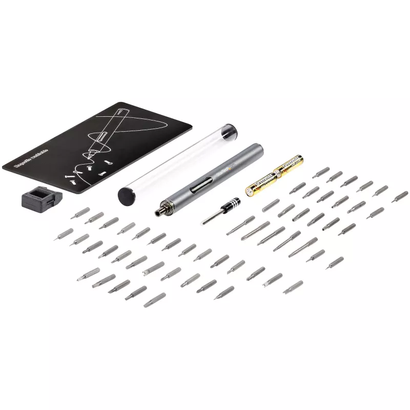 StarTech.com set de destornilladores eléctricos de precisión de 55 bits - set portátil de destornillador de bits inalámbrico a batería para reparaciones de electrónica, portátiles, ordenadores, tablets y teléfonos - base magnética