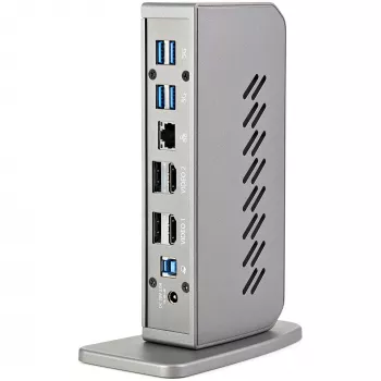 StarTech.com Dock USB-C USB-A - Estación de acoplamiento universal híbrida USB 3.0 para portátil USB-C o USB-A - Doble monitor 4K 60Hz HDMI/DisplayPort - 6x USB-A, GbE - USB 3.1 Gen 1 - Windows/Mac