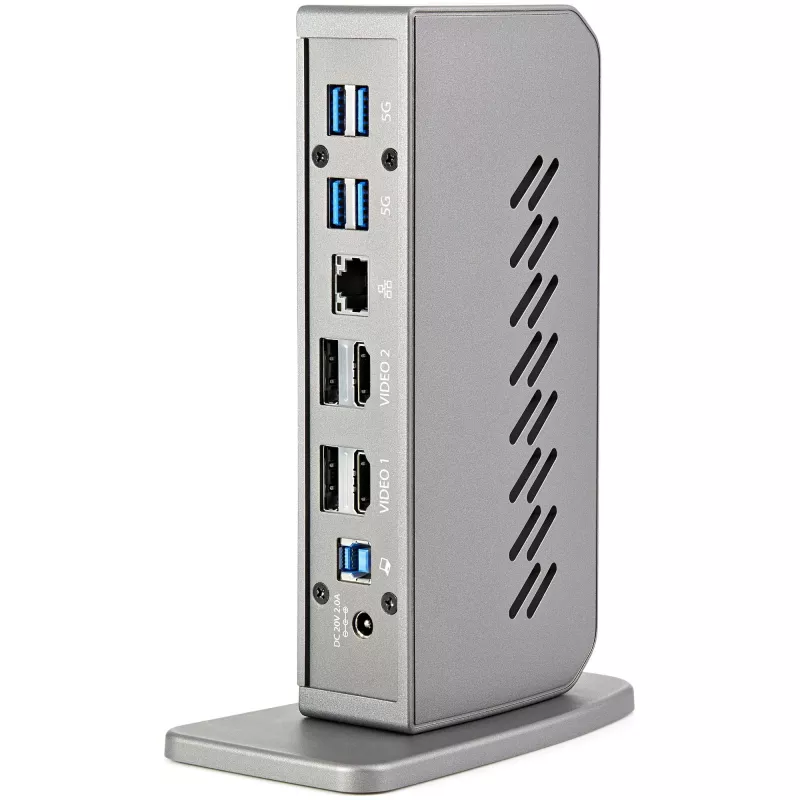 StarTech.com Dock USB-C USB-A - Estación de acoplamiento universal híbrida USB 3.0 para portátil USB-C o USB-A - Doble monitor 4K 60Hz HDMI/DisplayPort - 6x USB-A, GbE - USB 3.1 Gen 1 - Windows/Mac