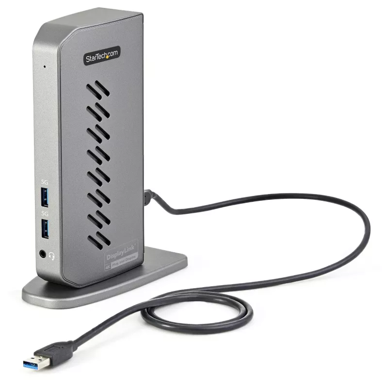 StarTech.com Dock USB-C USB-A - Estación de acoplamiento universal híbrida USB 3.0 para portátil USB-C o USB-A - Doble monitor 4K 60Hz HDMI/DisplayPort - 6x USB-A, GbE - USB 3.1 Gen 1 - Windows/Mac