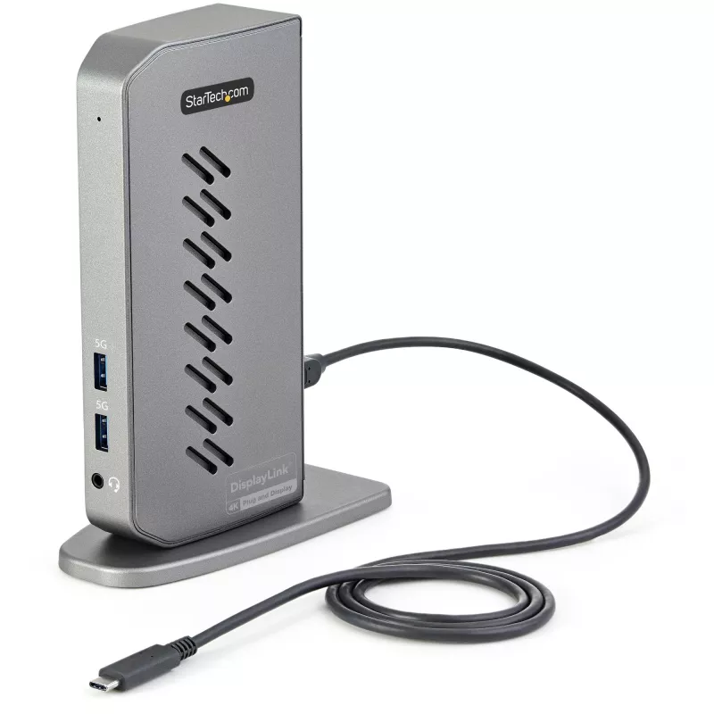 StarTech.com Dock USB-C USB-A - Estación de acoplamiento universal híbrida USB 3.0 para portátil USB-C o USB-A - Doble monitor 4K 60Hz HDMI/DisplayPort - 6x USB-A, GbE - USB 3.1 Gen 1 - Windows/Mac