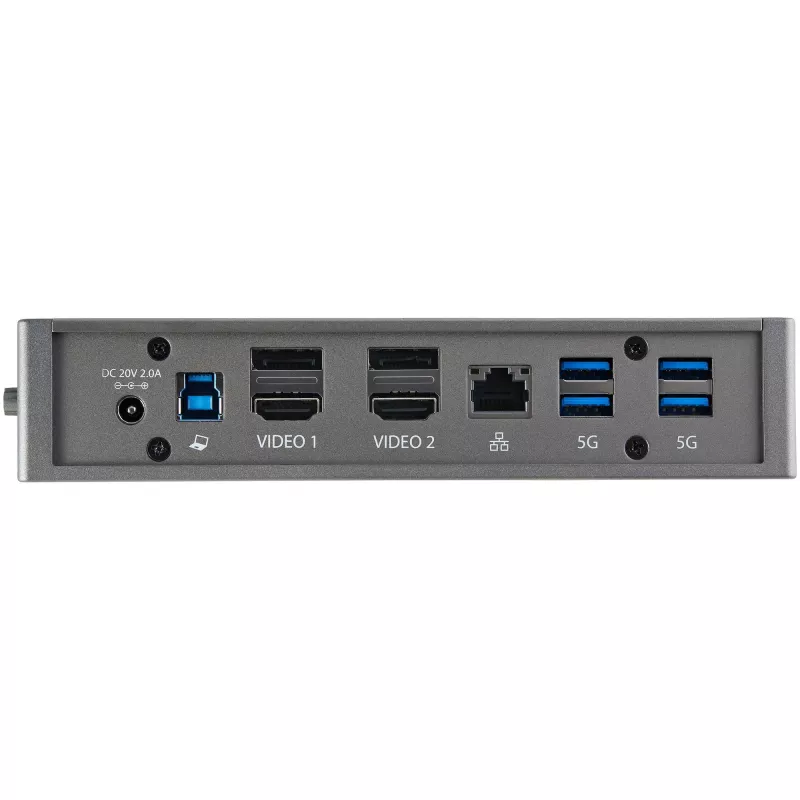 StarTech.com Dock USB-C USB-A - Estación de acoplamiento universal híbrida USB 3.0 para portátil USB-C o USB-A - Doble monitor 4K 60Hz HDMI/DisplayPort - 6x USB-A, GbE - USB 3.1 Gen 1 - Windows/Mac