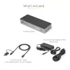 StarTech.com Estación de acoplamiento universal para portátil, dock híbrido USB-C y USB-A, doble 4K DP y HDMI, 100W PD, Mac / Windows / Chrome OS, hub 4x USB 5Gbps, GbE