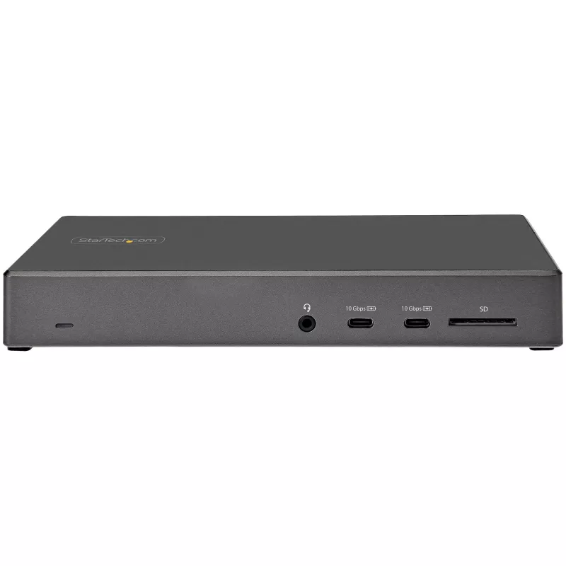StarTech.com Dock USB C - Estación de acoplamiento USB Type-C para triple monitor 4K - 100W Power Delivery - DP 1.4 Alt Mode y DSC, 2x DisplayPort 1.4/HDMI 2.0 - 6xUSB (2x 10Gbps) - Windows/Chrome