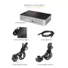 StarTech.com Dock USB-C – DisplayPort y HDMI cuádruple monitor 4K 60Hz – Estación de acoplamiento USB-C universal con 100W Power Delivery – Hub USB con 1x USB Type-C y 3x USB-A, Ethernet, Audio