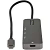 StarTech.com Adaptador multipuerto USB-C - USB-C a HDMI 2.0b 4K 60Hz (HDR10), 100W Power Delivery Pass-Through, hub USB 3.0 de 4 puertos - Mini dock USB Type-C - Cable fijo de 30 cm