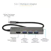 StarTech.com Adaptador multipuerto USB-C - USB-C a HDMI 2.0b 4K 60Hz (HDR10), 100W Power Delivery Pass-Through, hub USB 3.0 de 4 puertos - Mini dock USB Type-C - Cable fijo de 30 cm