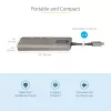 StarTech.com Adaptador multipuerto USB-C - USB-C a HDMI 2.0b 4K 60Hz (HDR10), 100W Power Delivery Pass-Through, hub USB 3.0 de 4 puertos - Mini dock USB Type-C - Cable fijo de 30 cm