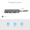 StarTech.com DKT30CHSDPD adaptador multipuerto USB-C mini dock, HDMI 4K, 100 W PD pass-through, ranura SD/microSD, hub USB 3.0 de 3 puertos, cable fijo de 30 cm