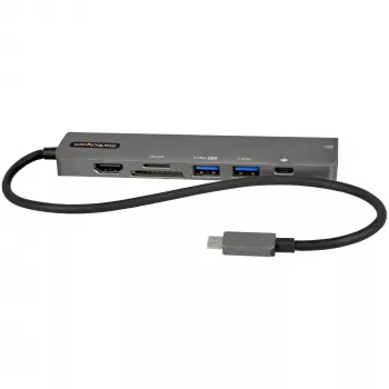 StarTech.com Hub adaptador multipuerto USB-C, USB-C a 4K 60Hz HDMI, Gigabit Ethernet y carga de portátil 100W para Macbook Pro / Air y Windows
