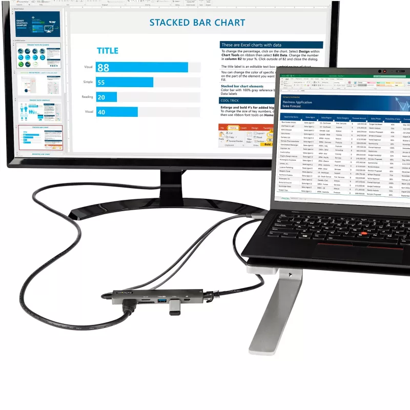 StarTech.com Hub adaptador multipuerto USB-C, USB-C a 4K 60Hz HDMI, Gigabit Ethernet y carga de portátil 100W para Macbook Pro / Air y Windows