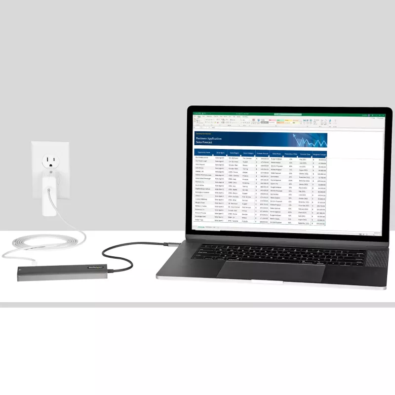 StarTech.com Hub adaptador multipuerto USB-C, USB-C a 4K 60Hz HDMI, Gigabit Ethernet y carga de portátil 100W para Macbook Pro / Air y Windows