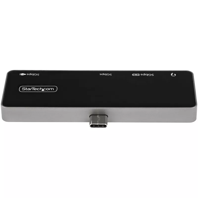 StarTech.com Adaptador multipuerto USB C – USB-C a 4K 60Hz HDMI 2.0, carga pasante 100W Power Delivery, hub USB 3.0 de 3 puertos, audio – Mini dock USB-C – Dock de viaje USB Type-C portátil