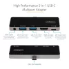 StarTech.com Adaptador multipuerto USB C – USB-C a 4K 60Hz HDMI 2.0, carga pasante 100W Power Delivery, hub USB 3.0 de 3 puertos, audio – Mini dock USB-C – Dock de viaje USB Type-C portátil