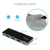 StarTech.com Adaptador multipuerto USB C – USB-C a 4K 60Hz HDMI 2.0, carga pasante 100W Power Delivery, hub USB 3.0 de 3 puertos, audio – Mini dock USB-C – Dock de viaje USB Type-C portátil