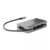 StarTech.com Adaptador multipuerto USB-C – 4K 60Hz HDMI/DP – Hub USB de 3 puertos – 100W Power Delivery Pass-Through – GbE – Mini estación de acoplamiento para viaje con función de carga – Cable enrollable de 30 cm