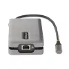 StarTech.com Adaptador multipuerto USB-C – 4K 60Hz HDMI/DP – Hub USB de 3 puertos – 100W Power Delivery Pass-Through – GbE – Mini estación de acoplamiento para viaje con función de carga – Cable enrollable de 30 cm