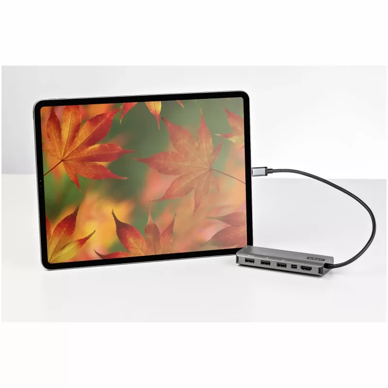StarTech.com Adaptador multipuerto USB-C – USB-C a HDMI o Mini DisplayPort 4K 60Hz, 100W Power Delivery Pass-Through, hub USB de 4 puertos 10Gbps – Mini dock USB Type-C – con cable fijo de 12