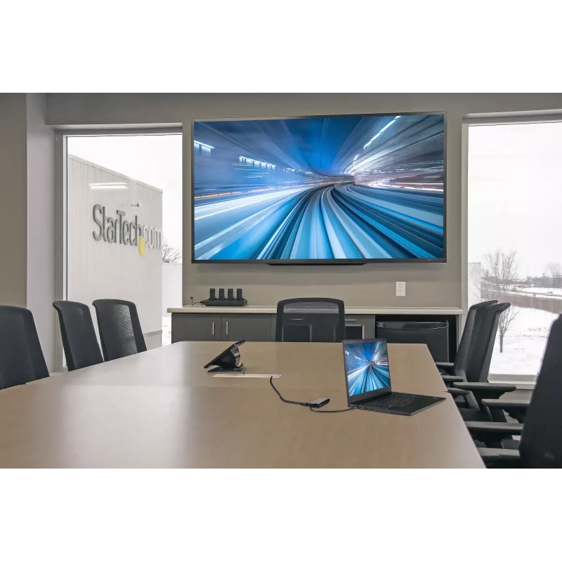 StarTech.com Adaptador multipuerto USB-C – USB-C a HDMI o Mini DisplayPort 4K 60Hz, 100W Power Delivery Pass-Through, hub USB de 4 puertos 10Gbps – Mini dock USB Type-C – con cable fijo de 12
