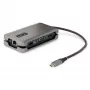 StarTech.com Adaptador multipuerto USB-C – HDMI/VGA – 4K 60 Hz – Hub USB de 3 puertos – 100 W Power Delivery Pass-Through – GbE – Mini estación de acoplamiento para viaje con función de carga – Cable enrollable, 30 cm