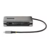 StarTech.com Adaptador multipuerto USB-C – HDMI/VGA – 4K 60 Hz – Hub USB de 3 puertos – 100 W Power Delivery Pass-Through – GbE – Mini estación de acoplamiento para viaje con función de carga – Cable enrollable, 30 cm