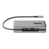 StarTech.com Adaptador multipuerto USB-C – HDMI/VGA – 4K 60 Hz – Hub USB de 3 puertos – 100 W Power Delivery Pass-Through – GbE – Mini estación de acoplamiento para viaje con función de carga – Cable enrollable, 30 cm