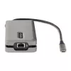 StarTech.com Adaptador multipuerto USB-C – HDMI/VGA – 4K 60 Hz – Hub USB de 3 puertos – 100 W Power Delivery Pass-Through – GbE – Mini estación de acoplamiento para viaje con función de carga – Cable enrollable, 30 cm