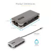 StarTech.com Adaptador multipuerto USB-C – HDMI/VGA – 4K 60 Hz – Hub USB de 3 puertos – 100 W Power Delivery Pass-Through – GbE – Mini estación de acoplamiento para viaje con función de carga – Cable enrollable, 30 cm