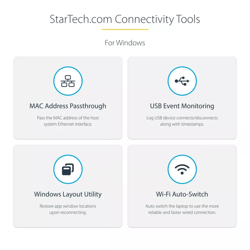 StarTech.com Adaptador multipuerto USB-C – HDMI/VGA – 4K 60 Hz – Hub USB de 3 puertos – 100 W Power Delivery Pass-Through – GbE – Mini estación de acoplamiento para viaje con función de carga – Cable enrollable, 30 cm