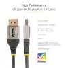StarTech.com Cable DisplayPort 1.4 certificado por VESA de 1,8 m – 8K 60 Hz HDR10 – Vídeo Ultra HD 4K 120 Hz – Cable de DP 1.4 – para monitores/pantallas – Cable DisplayPort a DisplayPort – M/M
