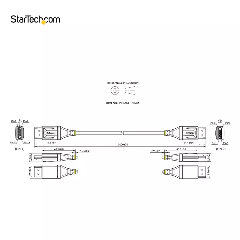 StarTech.com Cable DisplayPort 1.4 certificado por VESA de 3m – 8K 60 Hz HDR10 – Vídeo Ultra HD 4K 120 Hz – Cable de DP 1.4 – para monitores/pantallas – Cable DisplayPort a DisplayPort – M/M