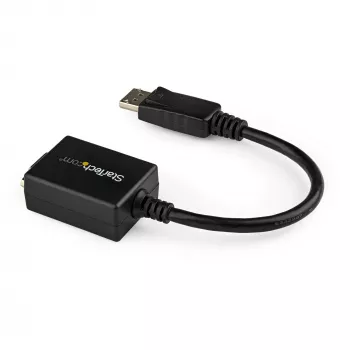 StarTech.com Adaptador DisplayPort a VGA - Convertidor activo DP a VGA - Vídeo 1080p - Certificado DisplayPort - Adaptador de cable de fuente DP/DP++ a monitor VGA - Conector DP con bloqueo