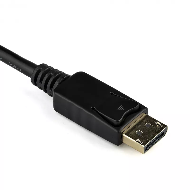 StarTech.com Adaptador DisplayPort a VGA - Convertidor activo DP a VGA - Vídeo 1080p - Certificado DisplayPort - Adaptador de cable de fuente DP/DP++ a monitor VGA - Conector DP con bloqueo