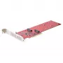 StarTech.com Tarjeta adaptadora dual M.2 PCIe SSD, PCIe x8 / x16 a SSD duales NVMe o AHCI M.2, PCI Express 4.0, 7,8 GBps/unidad, requiere bifurcación - Compatible con Windows/Linux