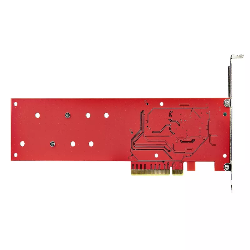 StarTech.com Tarjeta adaptadora dual M.2 PCIe SSD, PCIe x8 / x16 a SSD duales NVMe o AHCI M.2, PCI Express 4.0, 7,8 GBps/unidad, requiere bifurcación - Compatible con Windows/Linux